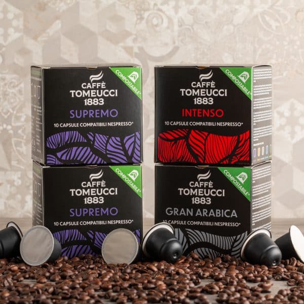 Kit 90 Caps Supremo - Intenso - Gran Arabica COMPOSTABILI compatibili Nespresso® | Caffè Tomeucci 1883